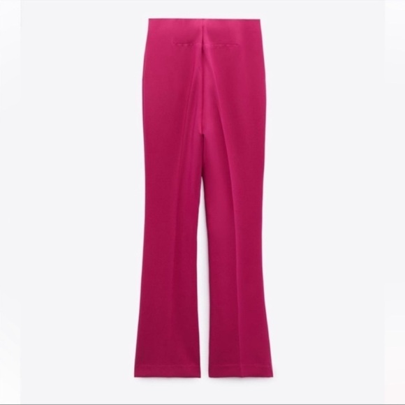 ZARA Pants Flare HIGH-WAIST TROUSERS HOT PINK Fuchsia Barbiecore NWT SIZE M - Picture 5 of 9